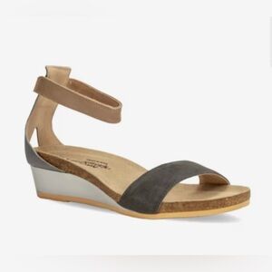 NEW Naot Sandals  Pixie Wedge Sandal Cork Black Suede Comfort Women 10 EU 41